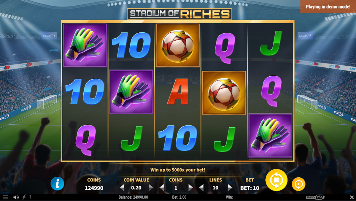 Base game in Stadium of Riches by Play’n GO