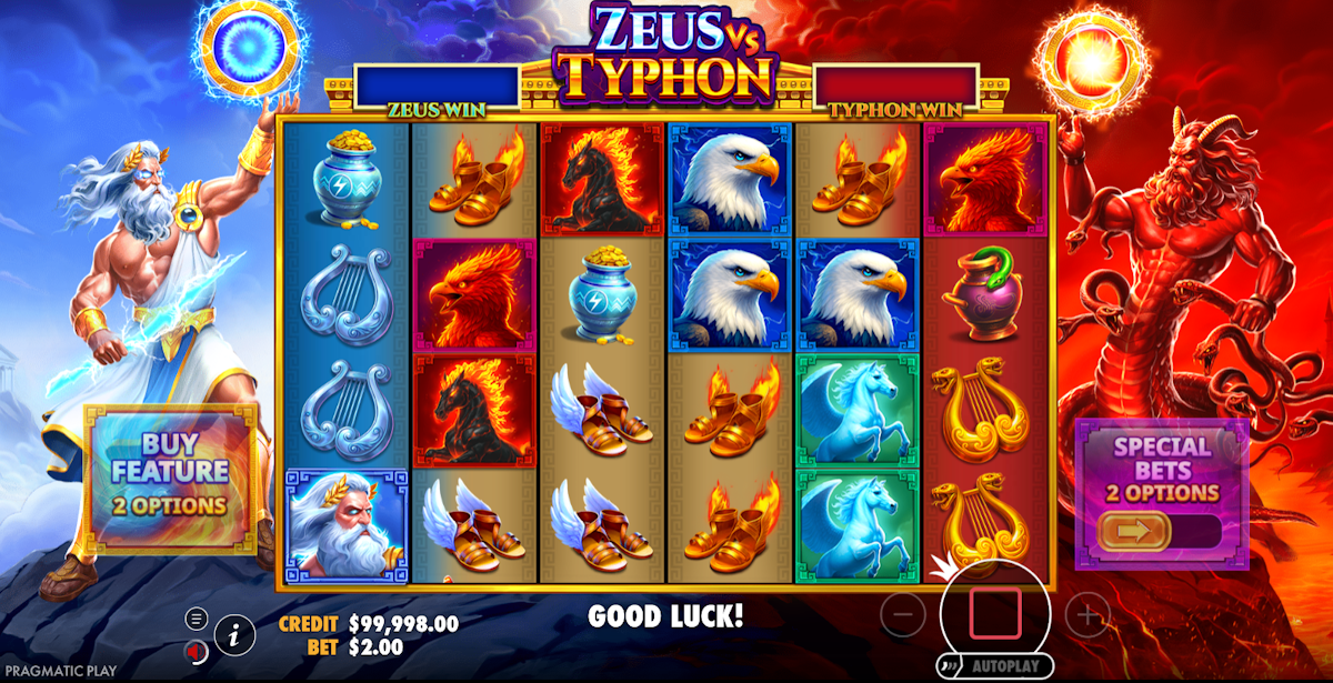 Base game in Zeus vs Typhon by Pragmatic Play
