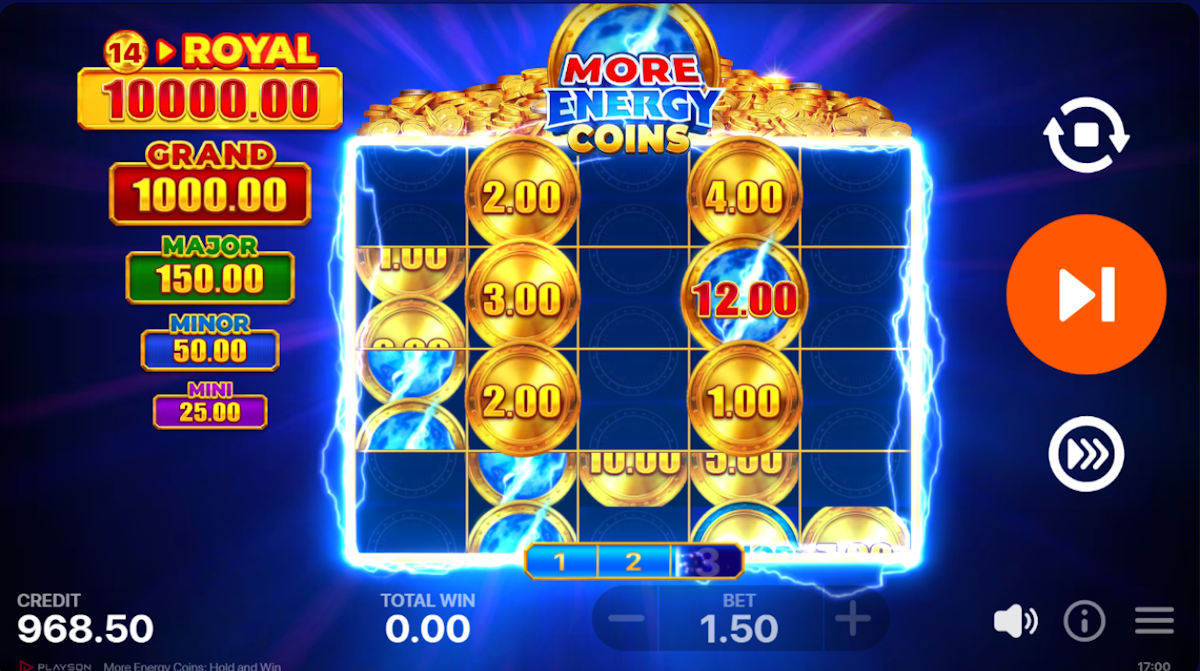 Bonus game in More Energy Coins Hold and Win by Playson