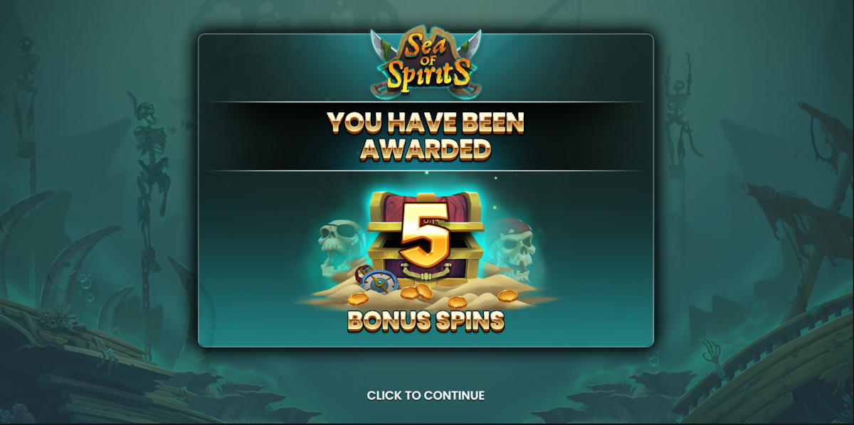 Bonus spins awarded in Sea of Spirits by Push Gaming