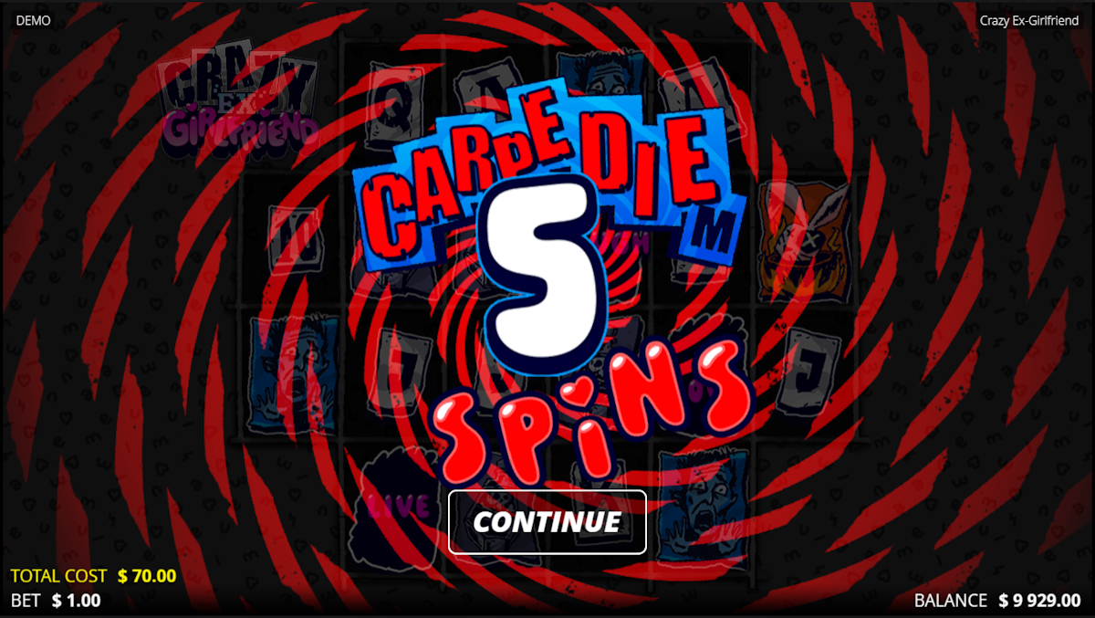 Carpe DIEm spins won in Crazy Ex-Girlfriend by Nolimit City