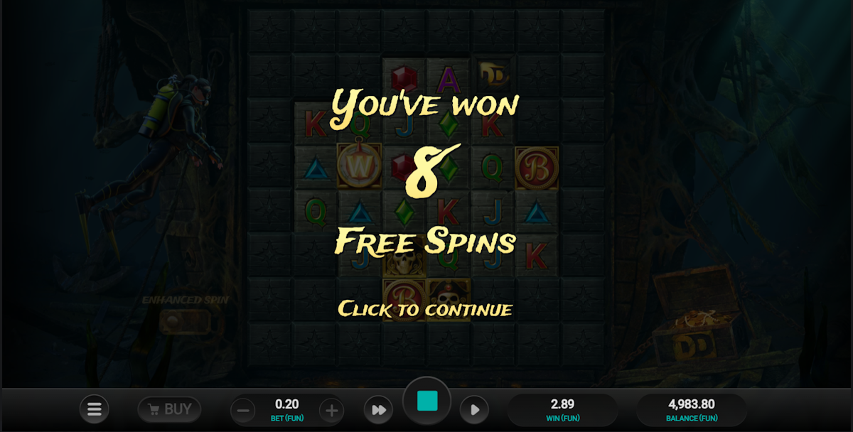 Free spins won in Treasure Tumble by Relax Gaming
