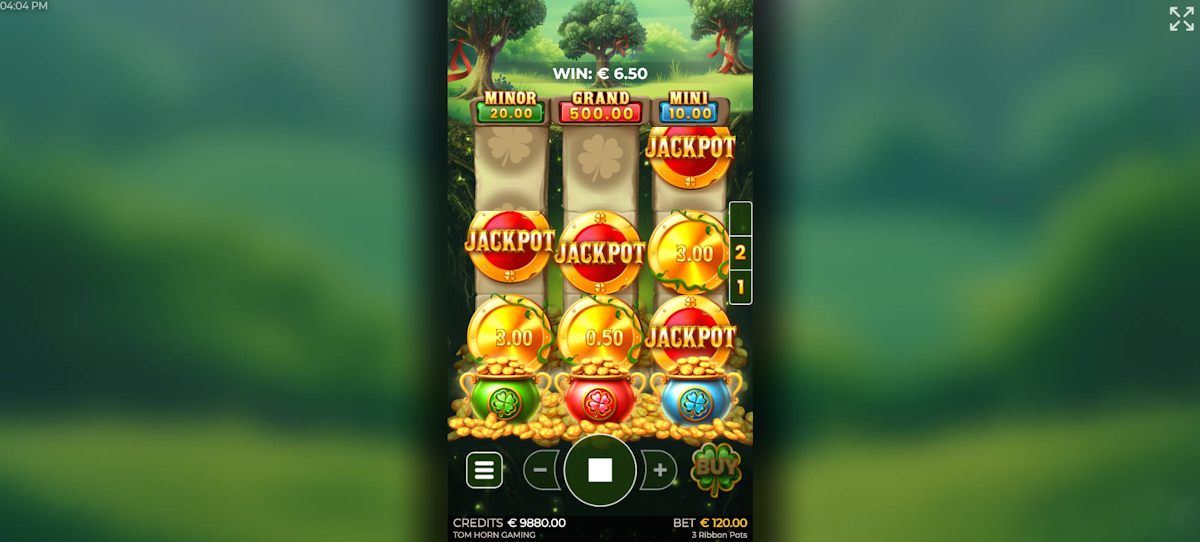 Super hold & win bonus game in 3 Ribbon Pots by Tom Horn Gaming