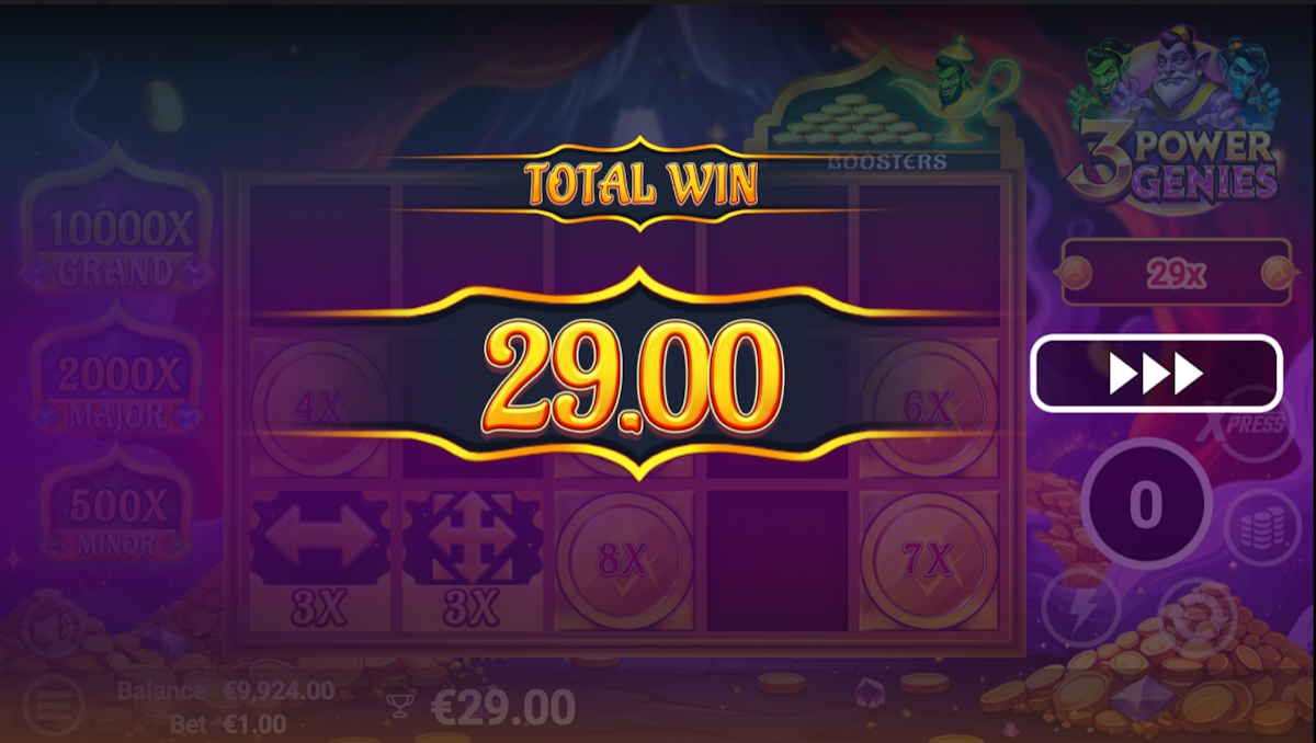 Total win in 3 Power Genies by AvatarUX