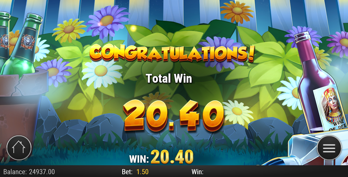 Total win in Lawn n' Disorder by Play'n GO