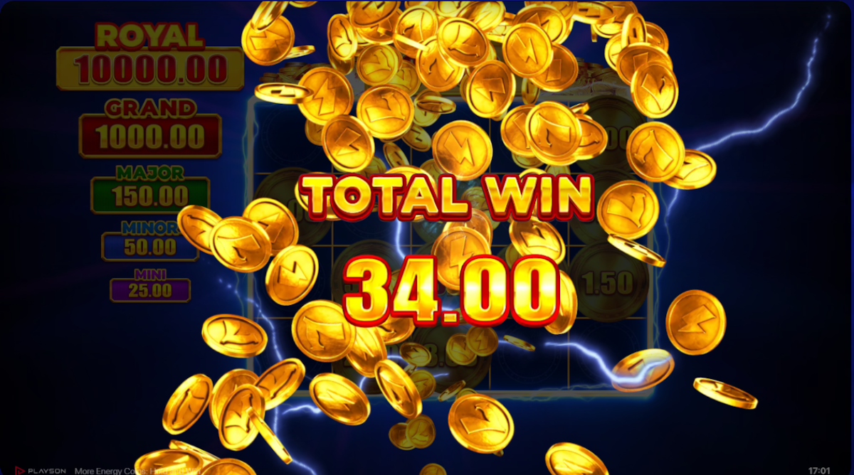 Total win in More Energy Coins Hold and Win by Playson