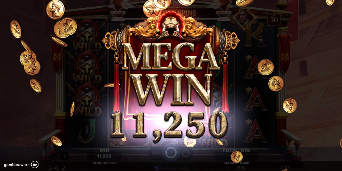 A mega win in Gladiator Rising by Spinomenal