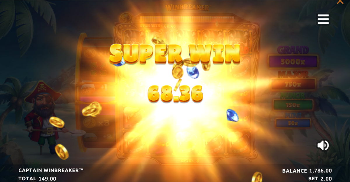 A super win in Captain WinBreaker by Northern Lights Gaming