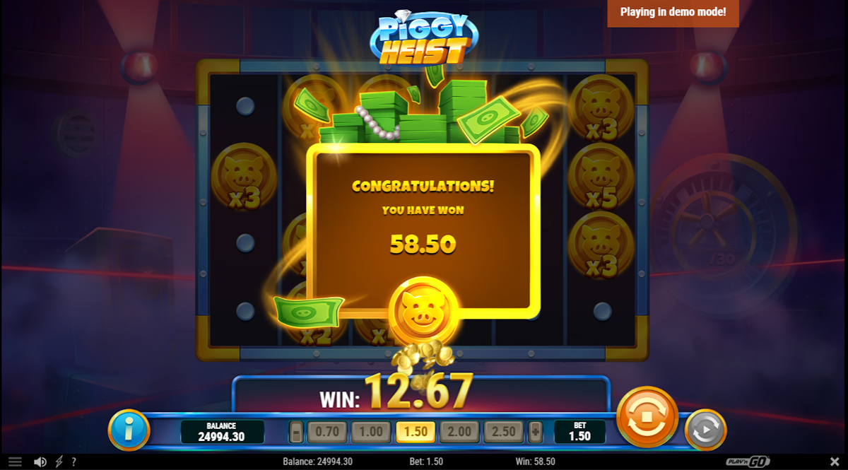 A win in Piggy Heist by Play’n GO