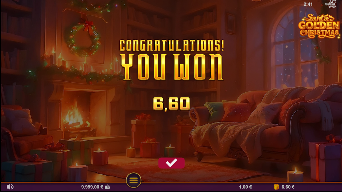 A win in Santa’s Golden Christmas by SlotMatrix