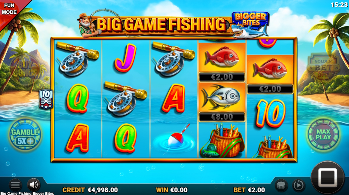 Base game in Big Game Fishing Bigger Bites by Reflex Gaming