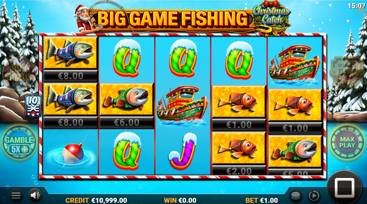 Base game in Big Game Fishing Christmas Catch by Reflex Gaming