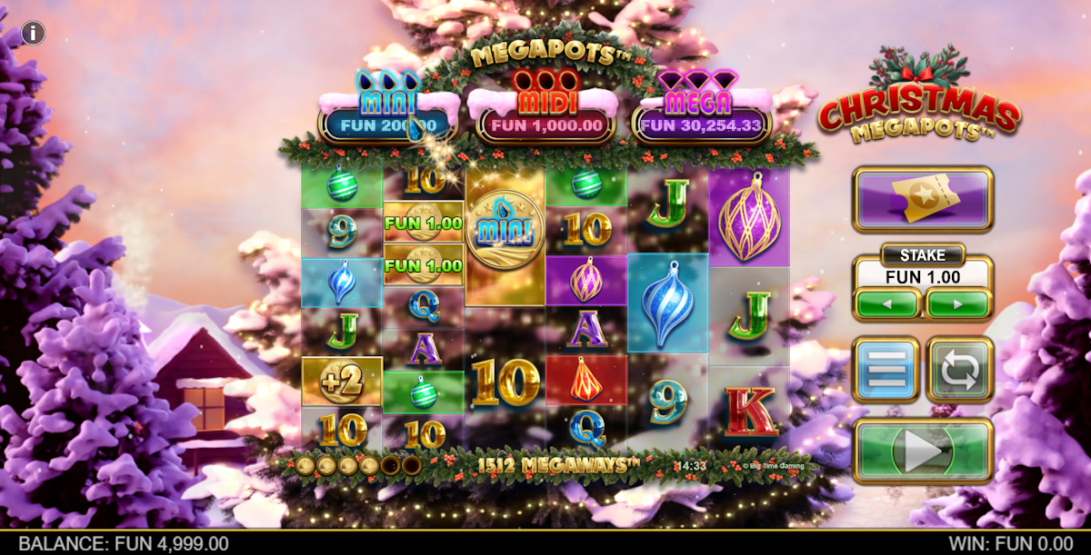 Base game in Christmas Megapots by Big Time Gaming