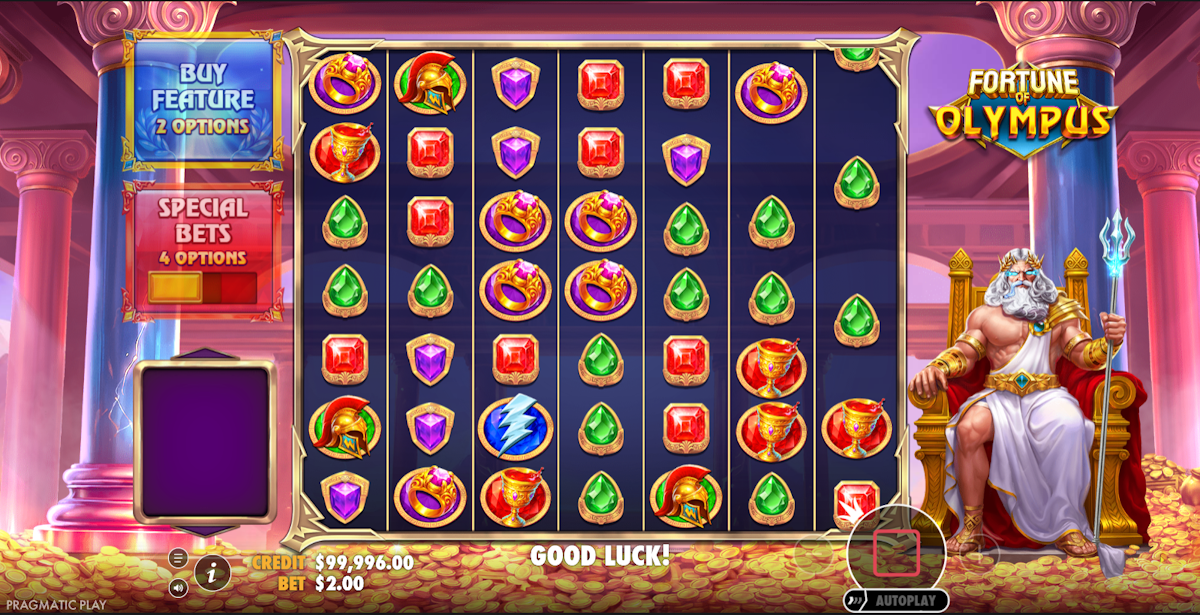 Base game in Fortune of Olympus by Pragmatic Play