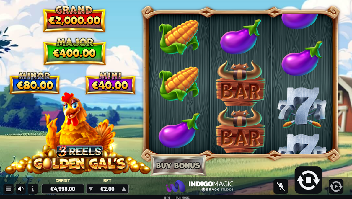 Base game in Golden Gal's 3 Reels by IndigoMagic