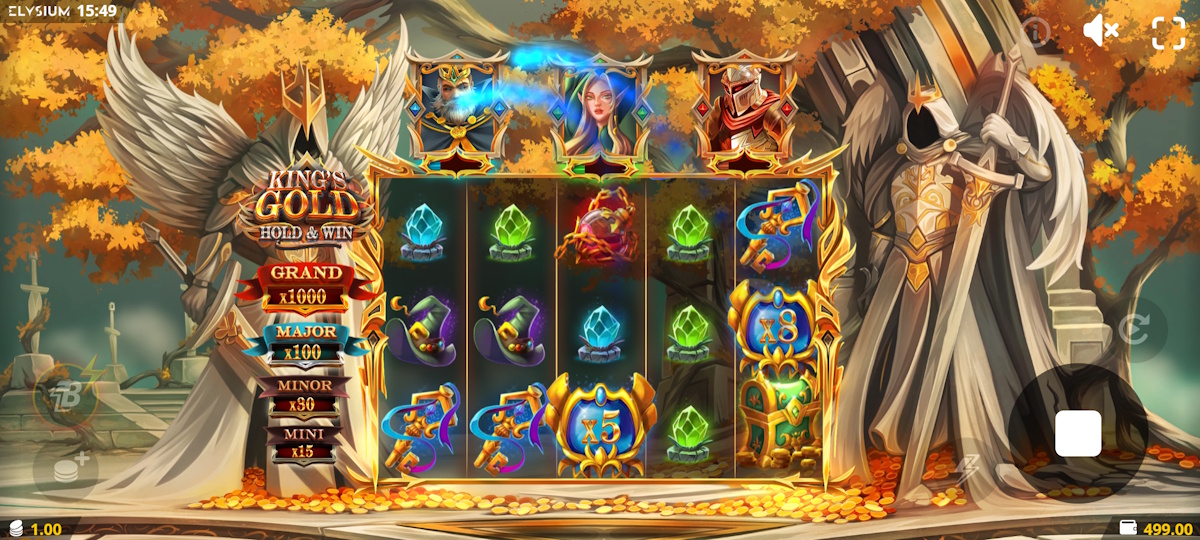 Base game in King’s Gold Hold & Win by Elysium Studios