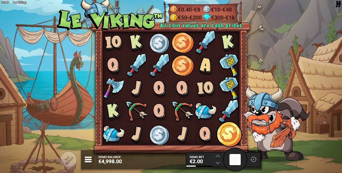 Base game in Le Viking by Hacksaw Gaming