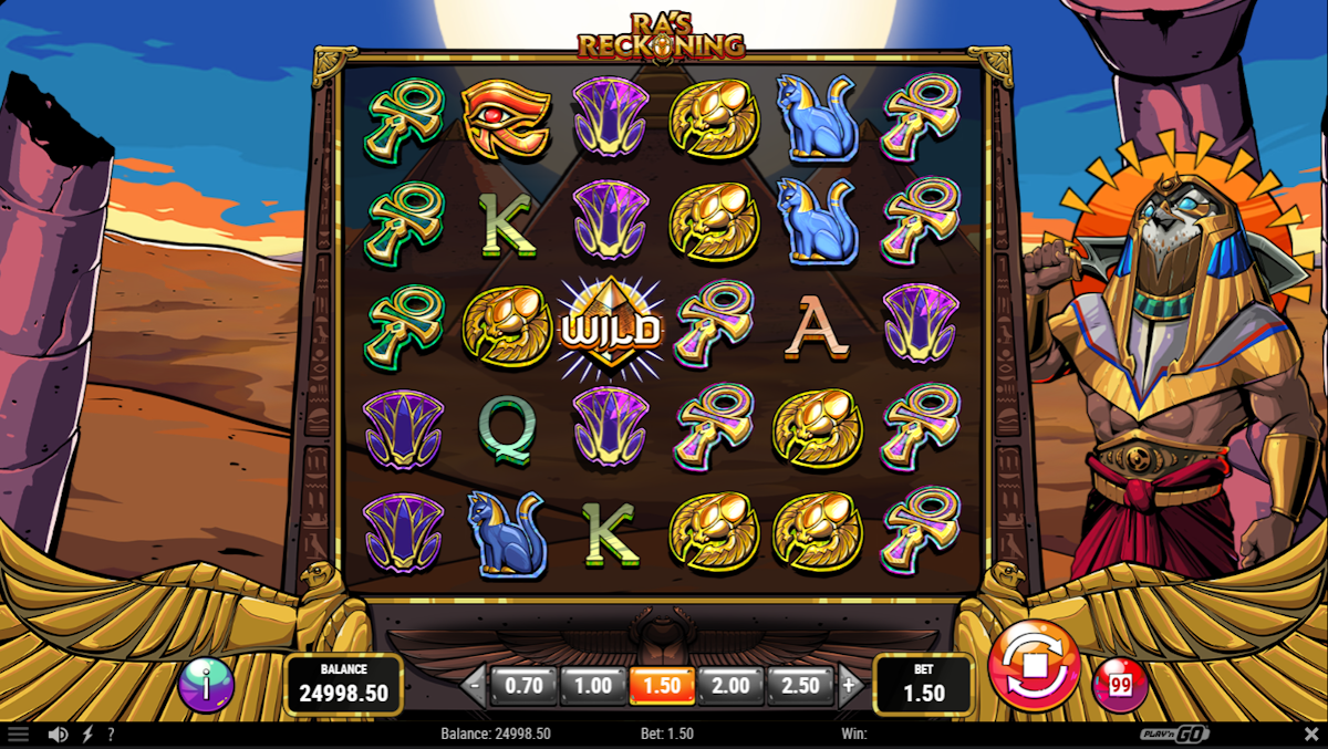 Base game in Ra's Reckoning by Play'n GO