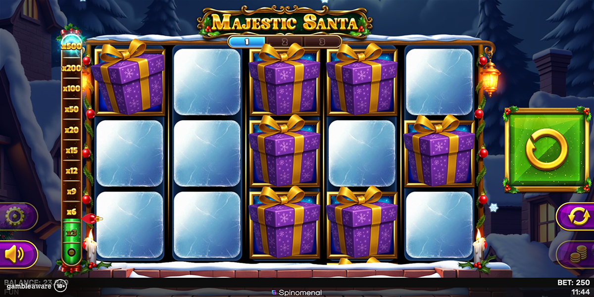 Bonus round in Majestic Santa by Spinomenal