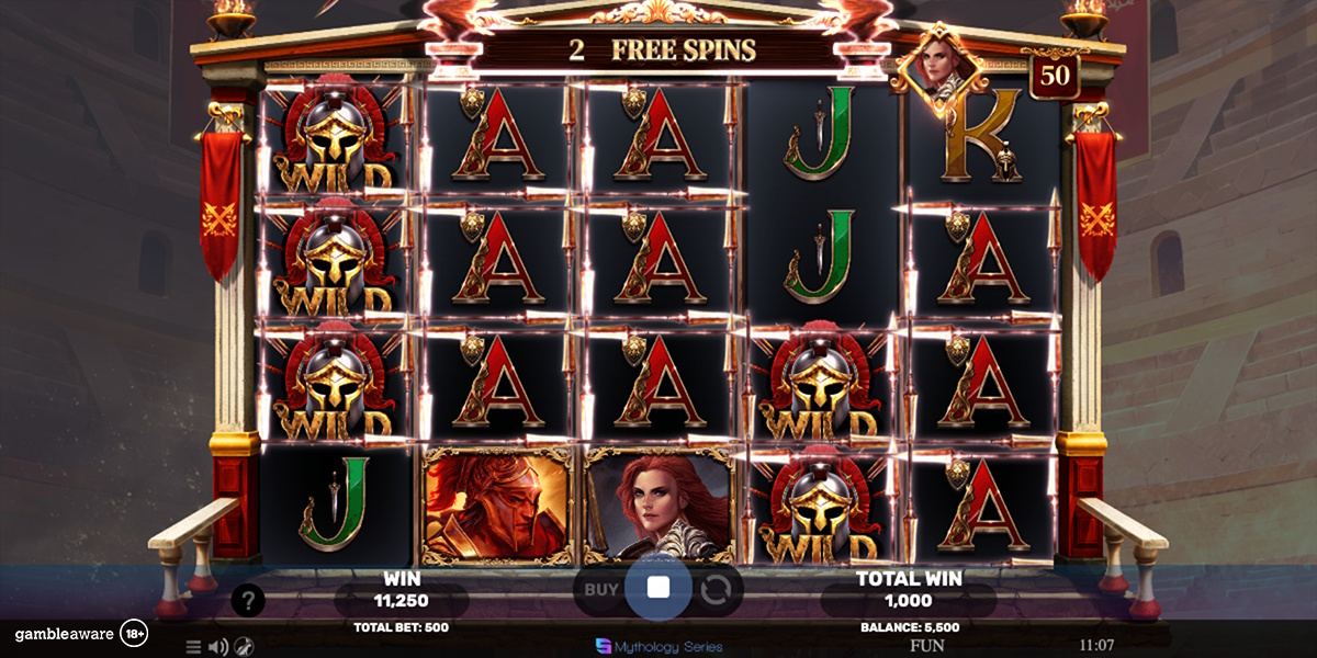 Free spins in Gladiator Rising by Spinomenal