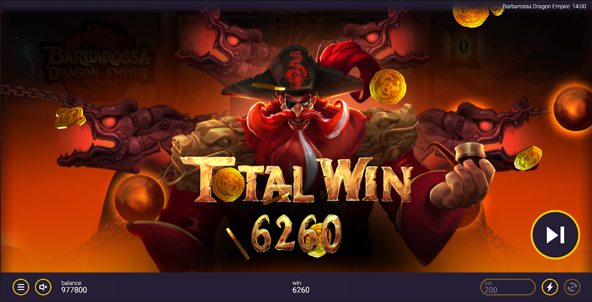 Total win in Barbarossa Dragon Empire by Peter & Sons