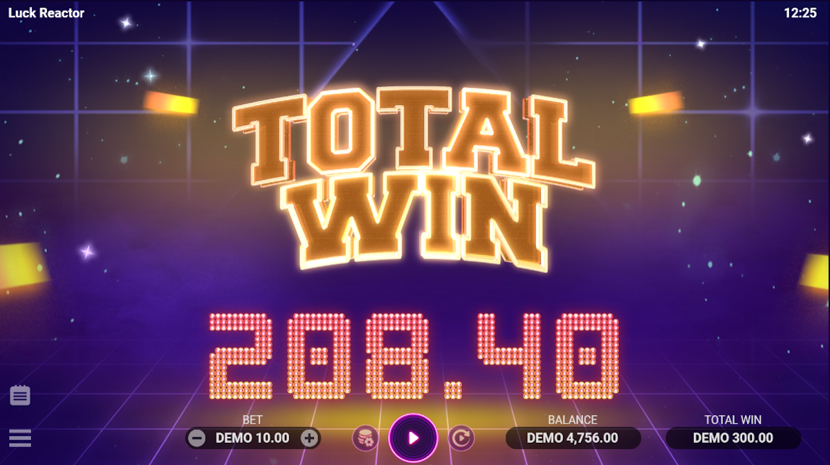 Total win in Luck Reactor by Evoplay