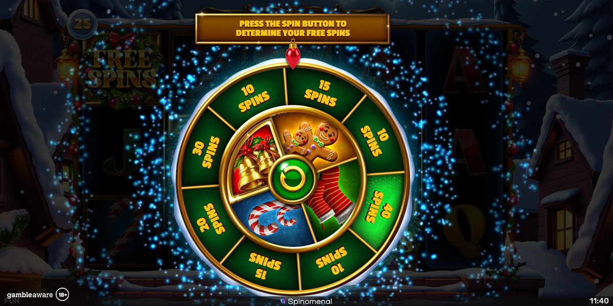 Wheel of fortune in Majestic Santa by Spinomenal