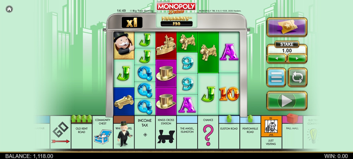 Base game in Monopoly Deluxe by Big Time Gaming