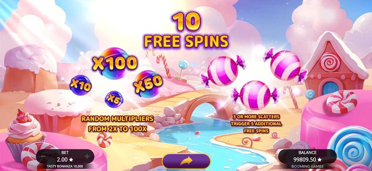 Free spins won in Tasty Bonanza 10000 by Booming Games